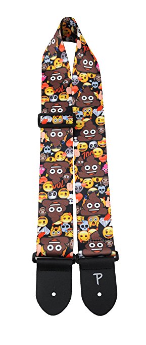 Polyester Poo on Emoji Collage Guitar Strap